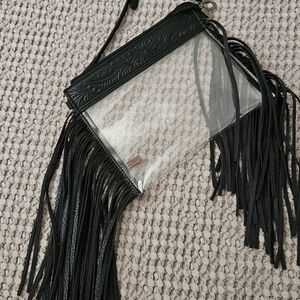 Clear Fringe Shoulder/Crossbody Bag
